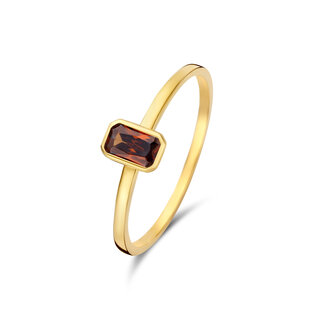 Isabel Bernard Baguette Brune bague en or 14 carats