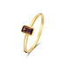 Isabel Bernard Baguette Brune 14 karaat gouden ring met bruine zirkonia steen