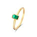 Isabel Bernard Baguette Olivia 14 karat gold ring with green zirconia