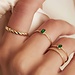 Isabel Bernard Baguette Olivia 14 karat gold ring with green zirconia