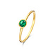 Isabel Bernard Baguette Olivia 14 karaat gouden ring met groene zirkonia steen