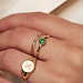 Isabel Bernard Baguette Olivia 14 karat gold ring with green zirconia