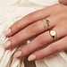 Isabel Bernard Baguette Olivia 14 karaat gouden ring met groene zirkonia steen