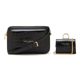 Isabel Bernard Cadeau d'Isabel black leather crossbody bag and mini bag gift set