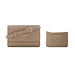 Isabel Bernard Cadeau d'Isabel taupe leather crossbody bag and card holder gift set