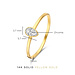 Isabel Bernard Baguette Genevieve 14 karaat gouden ring met witte zirkonia steen