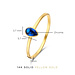 Isabel Bernard Baguette Nila 14 karaat gouden ring met blauwe zirkonia steen