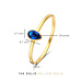Isabel Bernard Baguette Nila anel de ouro de 14 quilates com azul zirconia