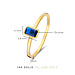 Isabel Bernard Baguette Nila 14 karaat gouden ring met blauwe zirkonia steen