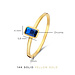 Isabel Bernard Baguette Nila anillo de oro de 14 quilates con circonia azul