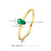 Isabel Bernard Baguette Olivia 14 karaat gouden ring met groene zirkonia steen