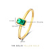 Isabel Bernard Baguette Olivia 14 karaat gouden ring met groene zirkonia steen