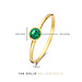 Isabel Bernard Baguette Olivia 14 karaat gouden ring met groene zirkonia steen