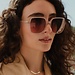Isabel Bernard La Villette Rene sanftes Rosa quadratische Sonnenbrille mit rosa Gläsern