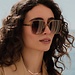 Isabel Bernard La Villette Rene transparant beige quadratische Sonnenbrille mit braunen Verlaufsgläsern
