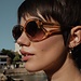 Isabel Bernard La Villette Rosaire gennemsigtig beige ovale solbriller med brune gradientlinser