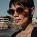 Isabel Bernard La Villette Rosaire transparant beige ovale Sonnenbrille mit braunen Verlaufsgläsern