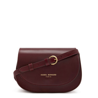 Isabel Bernard Montmartre Manon bordeaux rode leren crossbody tas van natuurleer