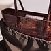 Isabel Bernard Honoré Lysanne croco brown calfskin leather shopper