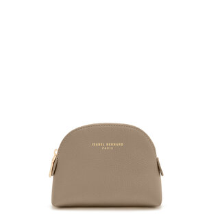 Isabel Bernard Honoré Babette taupe calfskin leather toiletry bag