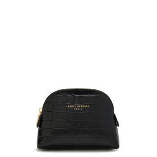 Isabel Bernard Honoré Babette croco black calfskin leather toiletry bag