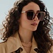 Isabel Bernard La Villette Raison transparant beige quadratische Sonnenbrille mit braunen Verlaufsgläsern