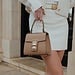 Isabel Bernard Femme Forte Simone Mini beige en cuir sac a main en cuir de veau