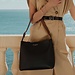 Isabel Bernard Honoré Adriane Midi black leather shoulder bag calfskin leather
