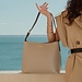 Isabel Bernard Honoré Adriane Midi taupe leather shoulder bag calfskin leather