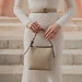 Isabel Bernard Honoré Adriane Mini taupe leather handbag calfskin leather