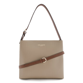 Isabel Bernard Honoré Adriane Midi taupe leder schultertasche aus kalbsleder