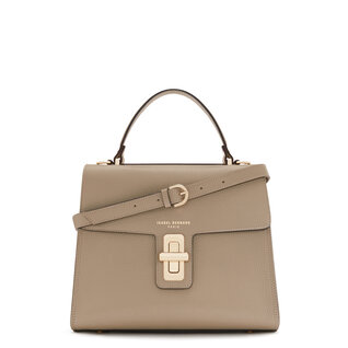 Isabel Bernard Femme Forte Simone Midi taupe leather handbag calfskin leather