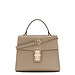 Isabel Bernard Femme Forte Simone Midi taupe leather handbag calfskin leather