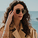 Isabel Bernard La Villette Remi goldfarbene Aviator Sonnenbrille mit grünen Gläsern