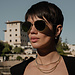 Isabel Bernard La Villette Remi gold coloured aviator sunglasses with green lenses