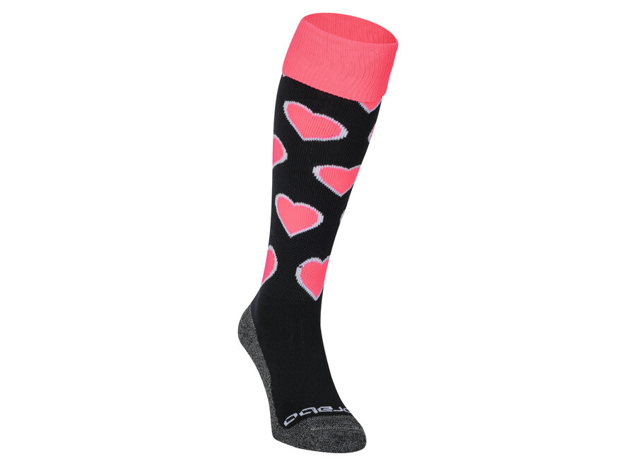 Socks Hearts Black/ Pink