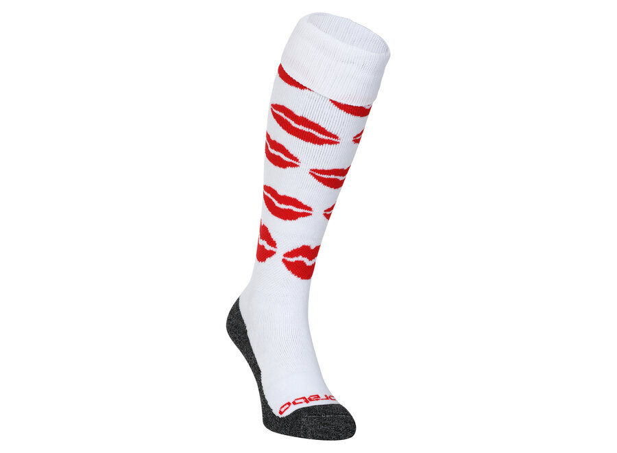 Socks Kisses White/Red