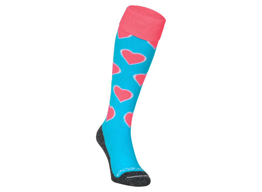 Socks Hearts Aqua / Pink