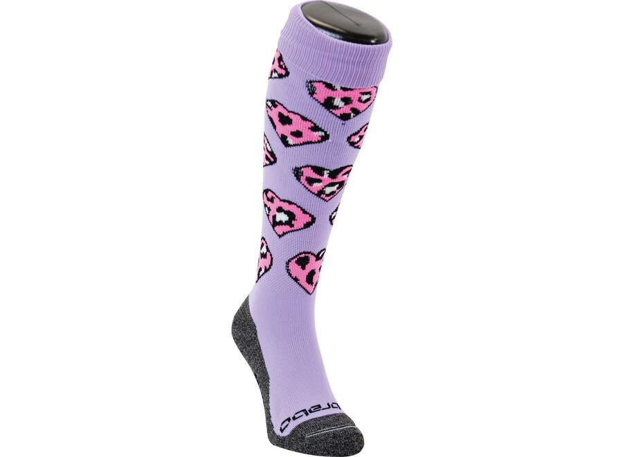 Socks Hearts Purple Cheetah