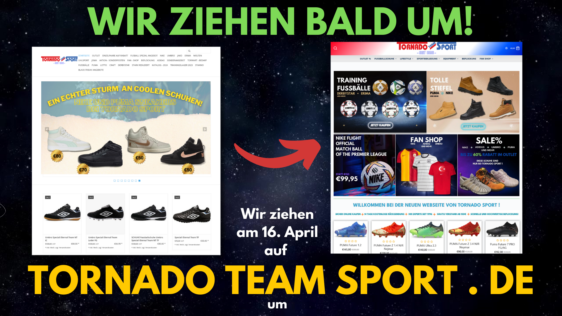 Neue Web Seite: tornado team sport .de