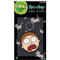 Rick And Morty ,Morty Terrified Face Rubber Keychain