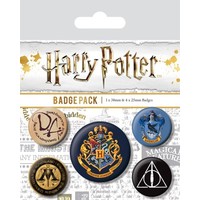 Harry Potter Hogwarts 5 Badge Pack Buttons