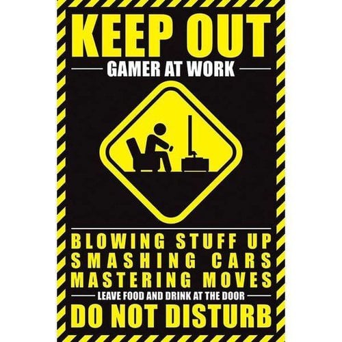 Hole in the Wall Gamer at Work Maxi Poster 61x91.5