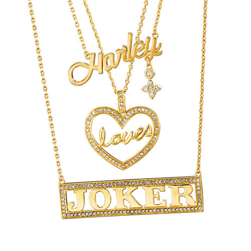 Suicide Squad Harley Loves Joker Necklace Set Noble Collection Suicide Squad Harley Loves Joker Necklace Set Noble Collection