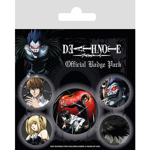 Pyramid Death Note Characters 5 Badge Pack Buttons