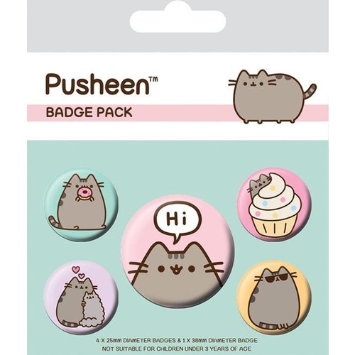 Pyramid Pusheen Hi Button Pack (5)