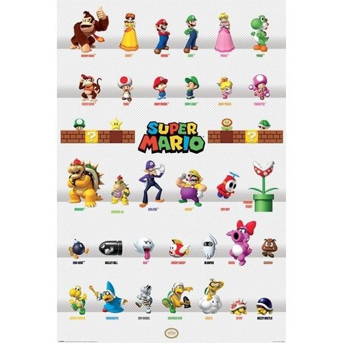 Hole in the Wall Super Mario Character Parade Maxi Poster 61x91.5