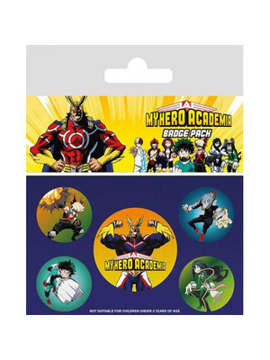 My Hero Academia Characters 5 Badge Pack Buttons