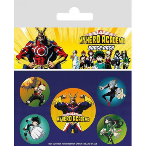 My Hero Academia Characters 5 Badge Pack Buttons