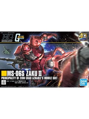 Bandai Gundam HGUC 1/144 Gunpla 40th MS-06S Zaku II Model Kit 234